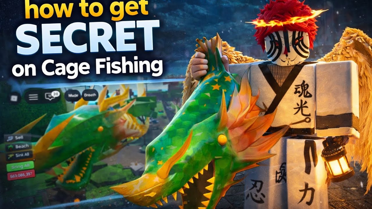 Как поймать СЕКРЕТНУЮ рыбу в CAGE FISHING | ROBLOX