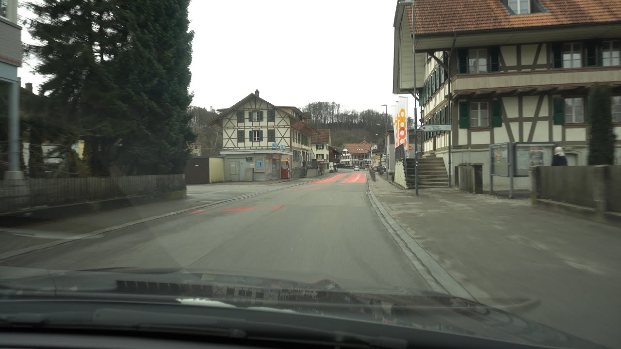 Driving from Thörishaus to Bern Ostring via Neuenegg, Laupen, Gümmenen, Mühleberg in Switzerland 🇨🇭