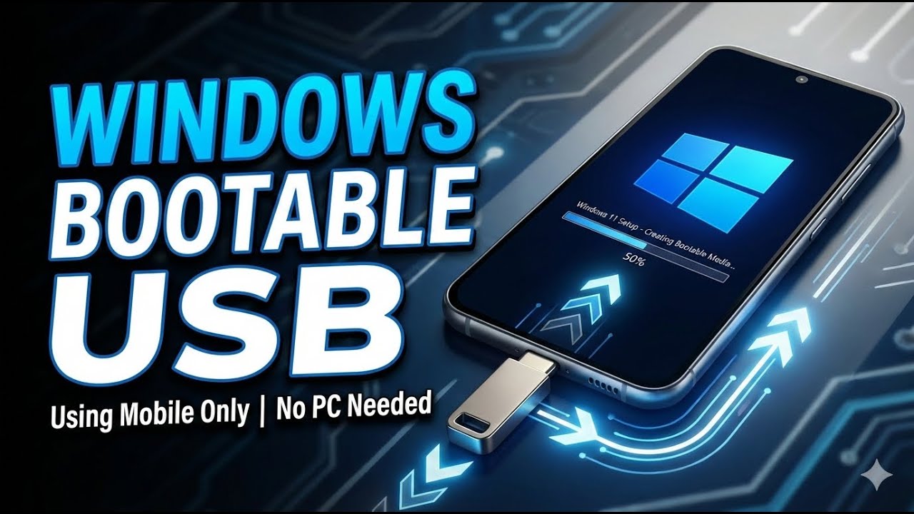 Создание загрузочного USB-накопителя Windows с помощью Android | ПК не требуется! (2025)