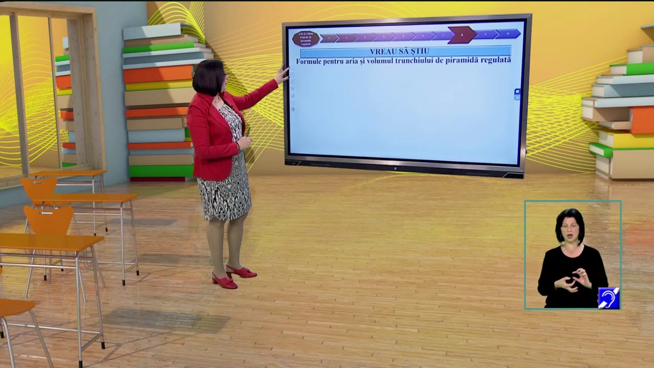 TeleŞcoala: Matematică clasa a VIII-a – Trunchiul de piramidă regulată – Arie şi volum (@TVR1)