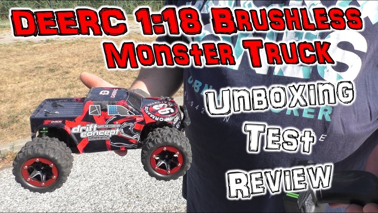 DEERC 4WD 1:18 Brushless Monster Truck Unboxing/Test/Review | HD+ | Deutsch