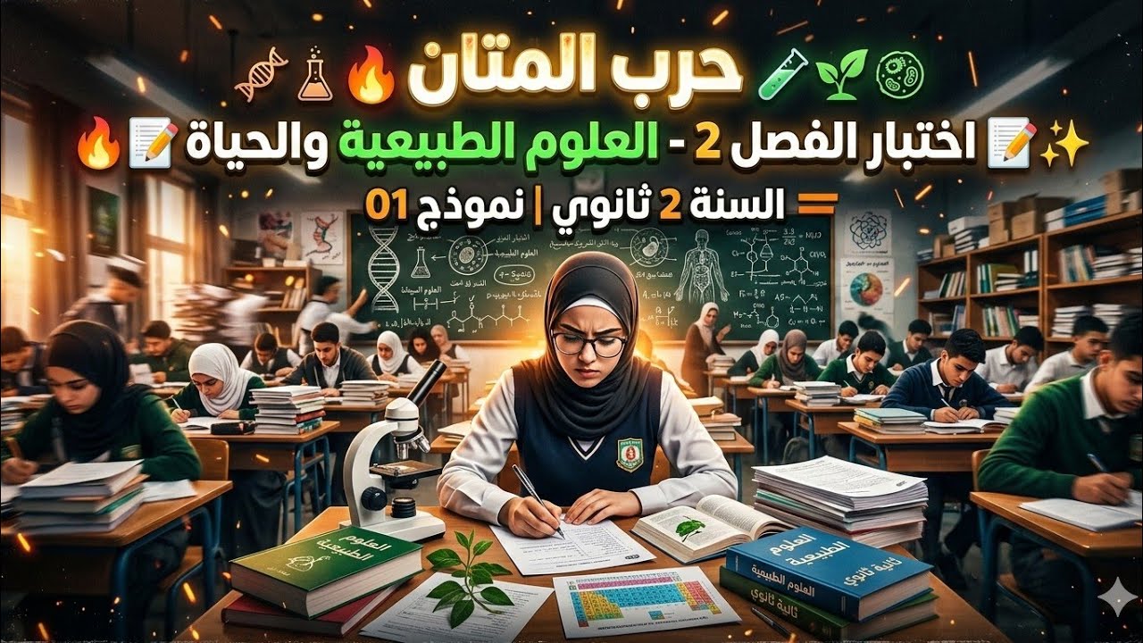 🧪🌱 اختبار الفصل 2 - العلوم الطبيعية والحياة 📝✨ | السنة 2 ثانوي | نموذج 01