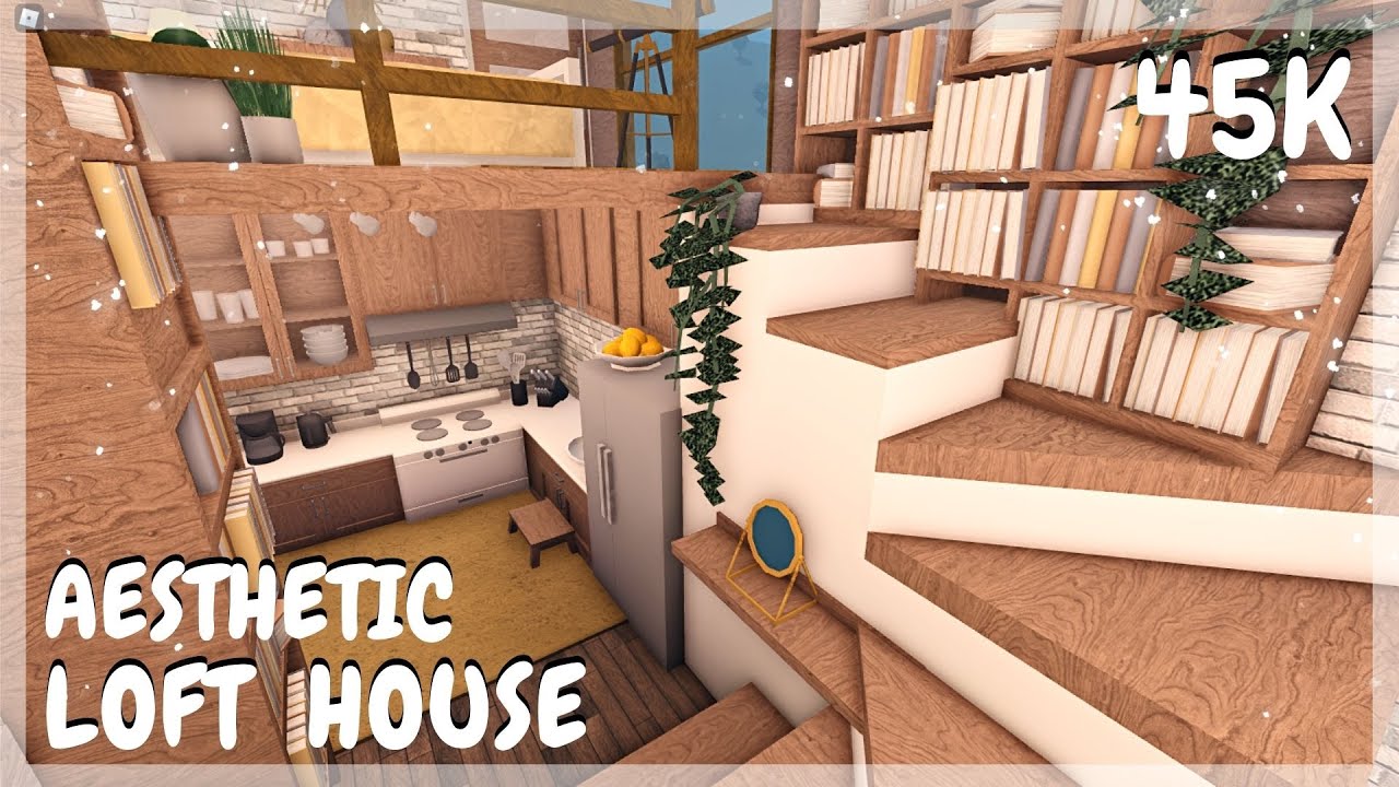 Aesthetic Loft House Speed Build | Bloxburg Roblox
