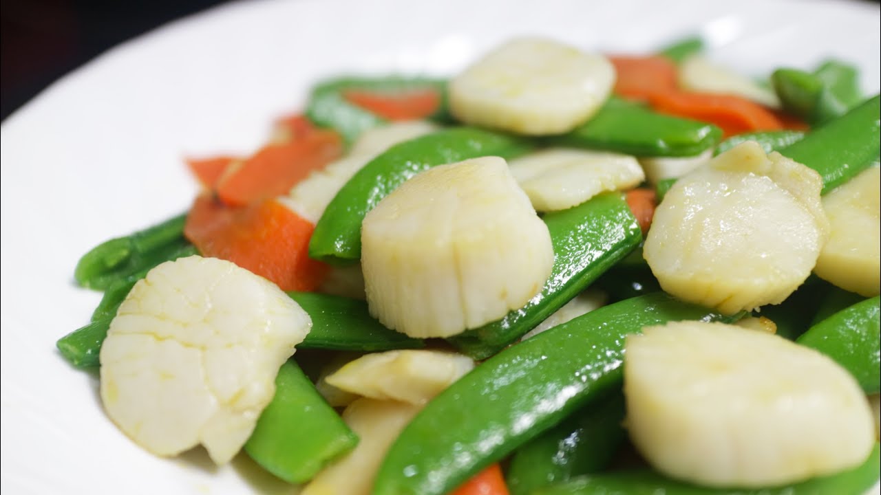 带子炒甜豆！！Scallop and Sweet Peas!!