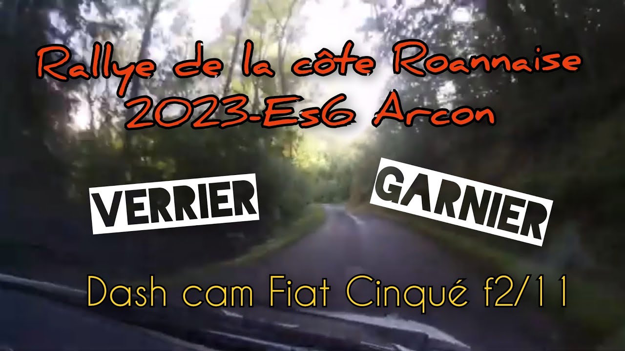 Rallye de la côte Roannaise 2023-Es6 dashcam @9000 rpm Fiat Cinquecento F2/11