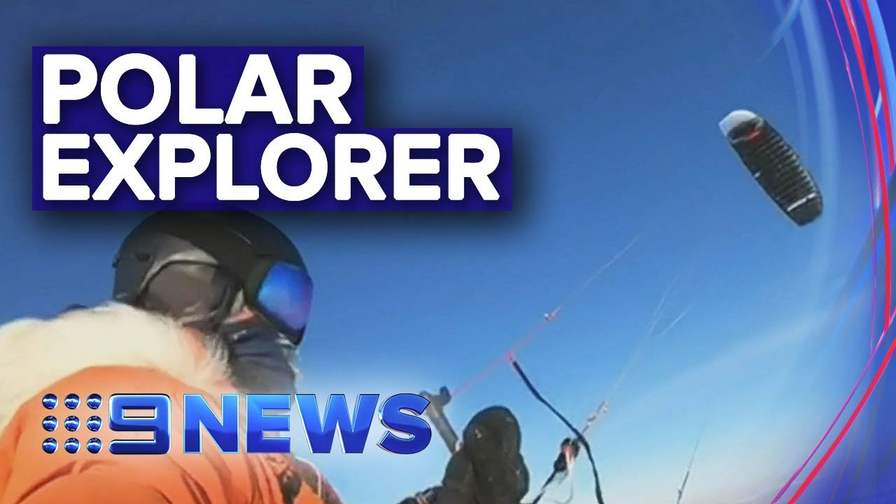 QLD man kite skis across Antarctica | Nine News Australia