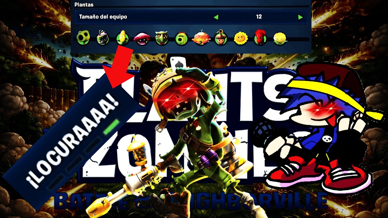 12 BOTS PLANTAS EN LOCURA VS ZOMBIE SOLDADO (YO) EN DERROTAR EQUIPOS - PVZ BATTLE FOR NEIGHBORVILLE