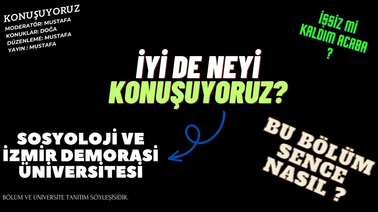 Konuşuyoruz: Sosyoloji ve İzmir Demokrasi Üniversitesi (4 Yıllık)