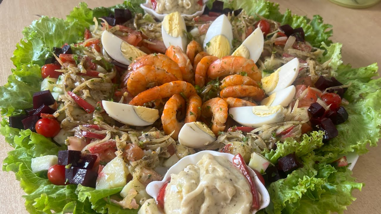 Salade ordinaire avec sauce crevettes 🍤 darra dou dess