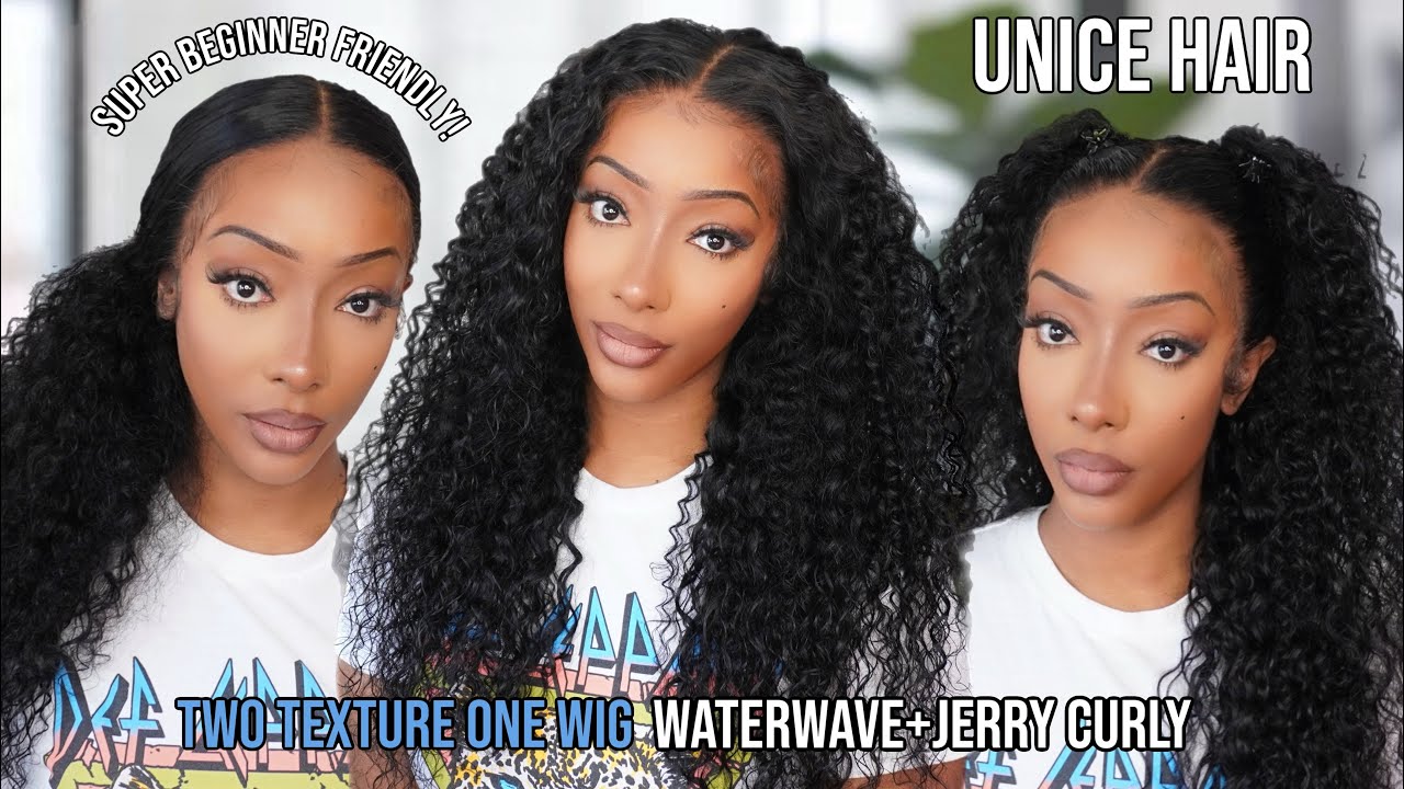 TWO TEXTURE ONE WIG: WATERWAVE+JERRY CURLY | BEGINNER FRIENDLY | FT. UNICE HAIR
