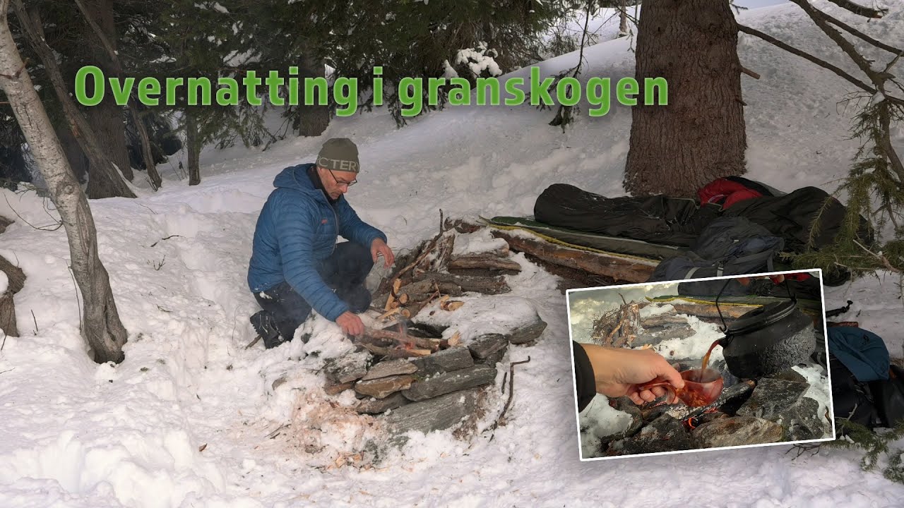 Overnatting i granskogen - kaffebål på morgenen