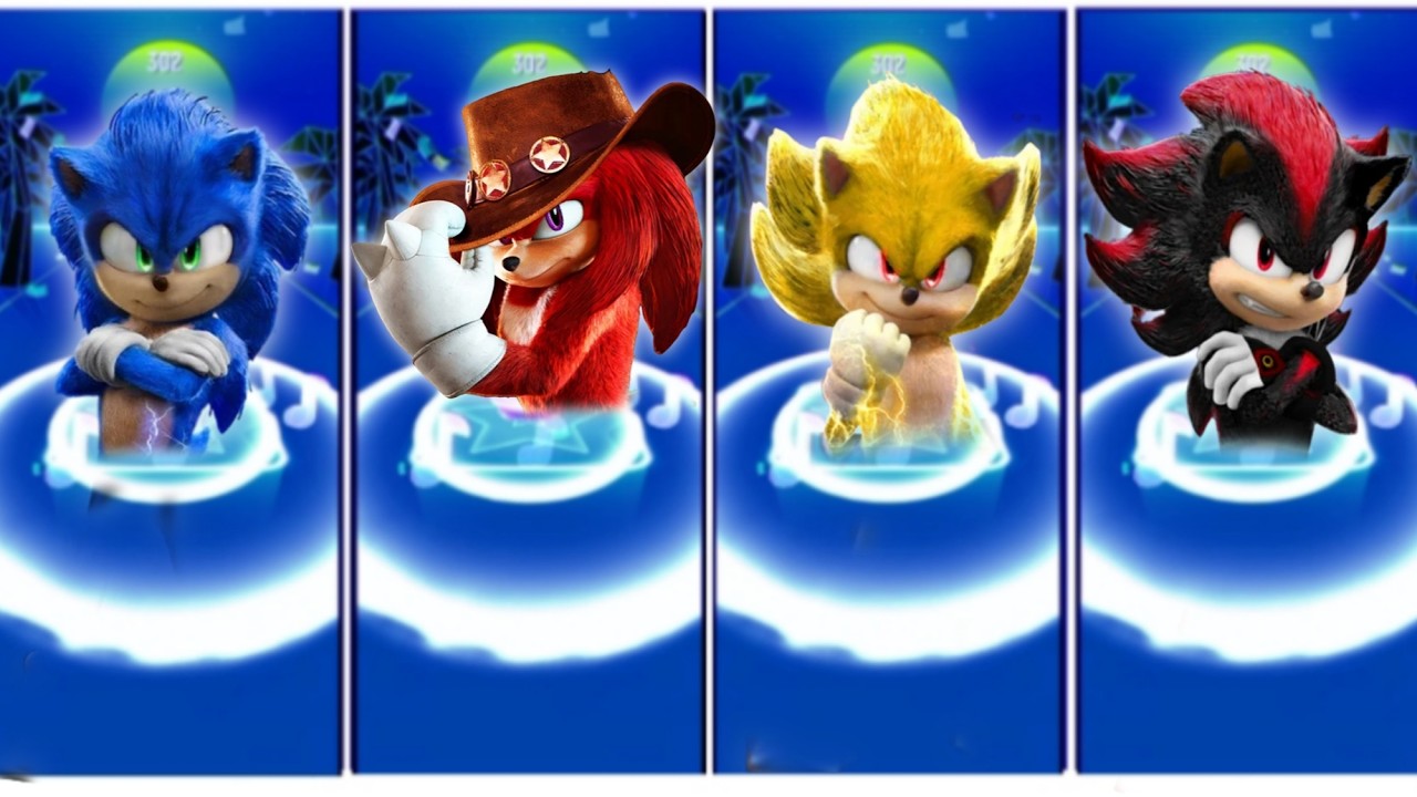 Sonic  🦔 Knuckles 🔴 Super Sonic 🔴 Shadow - Tiles hop