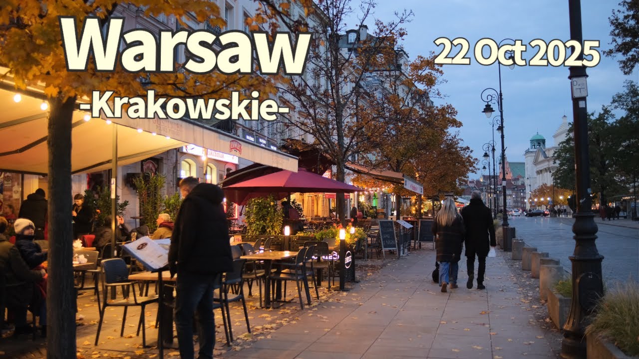 Autumn Walk Warsaw Krakowskie Poland - 22 October 2025 | Walking Tour