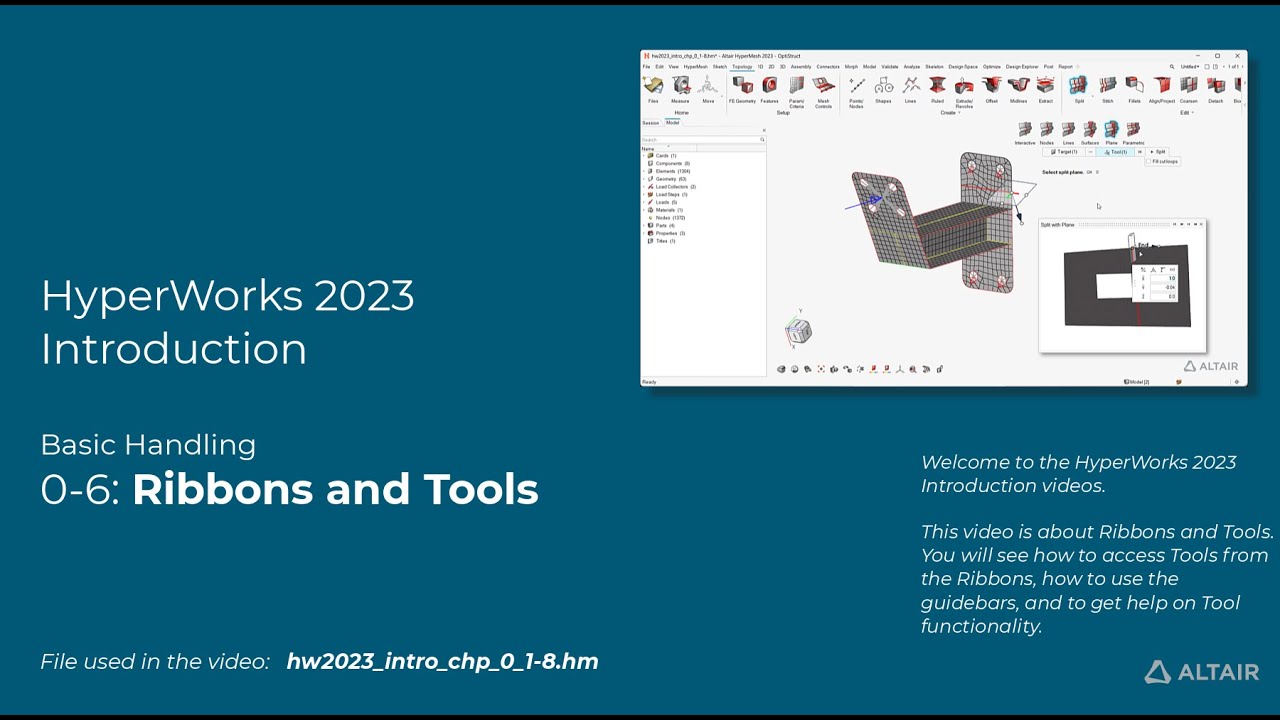 HyperMesh 2023 Introduction 06 - Ribbons and Tools