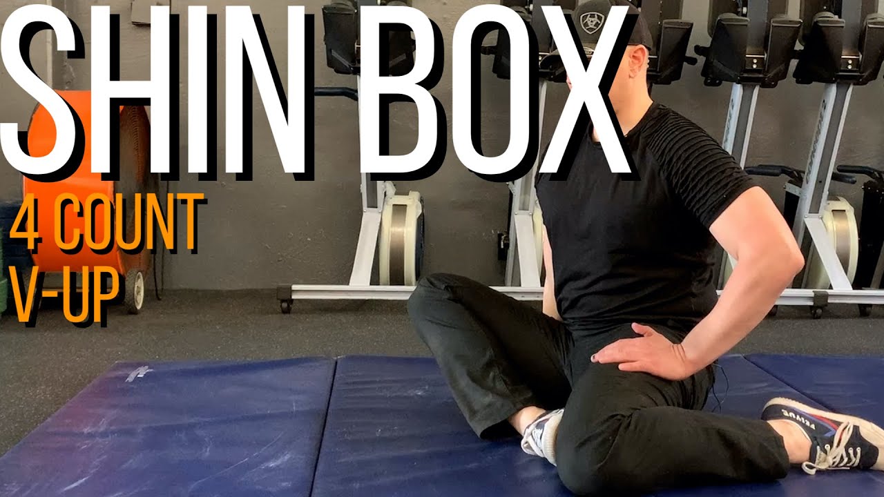 bodyweight 4 count shin box v-up