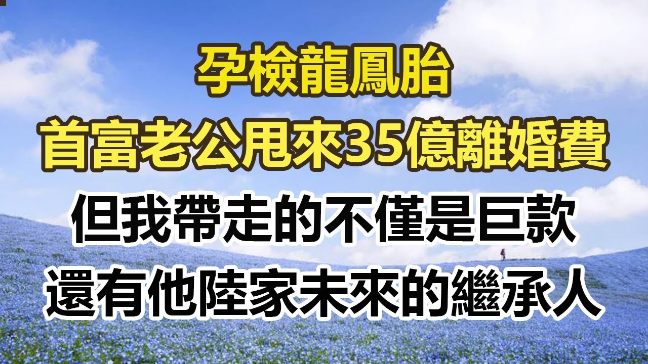 孕檢龍鳳胎，首富老公甩來35億離婚費。但我帶走的不僅是巨款，還有他陸家未來的繼承人#幸福敲門 #為人處世 #生活經驗 #情感故事