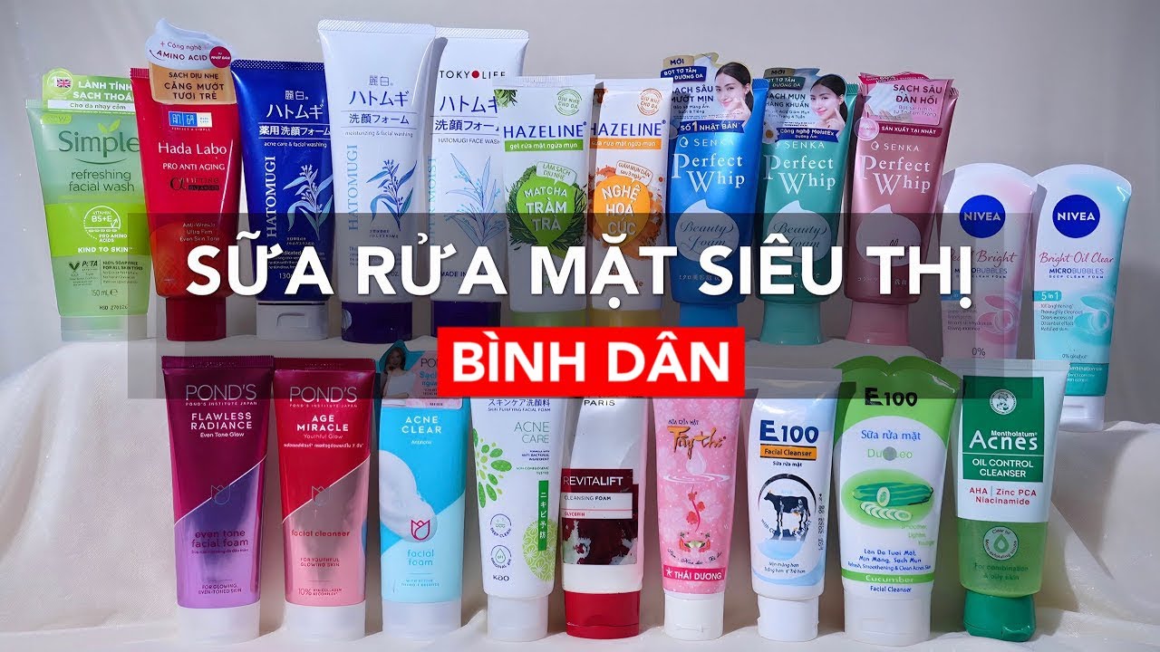 REVIEW 20 SỮA RỬA MẶT SIÊU THỊ   [Video có Affiliate Marketing]