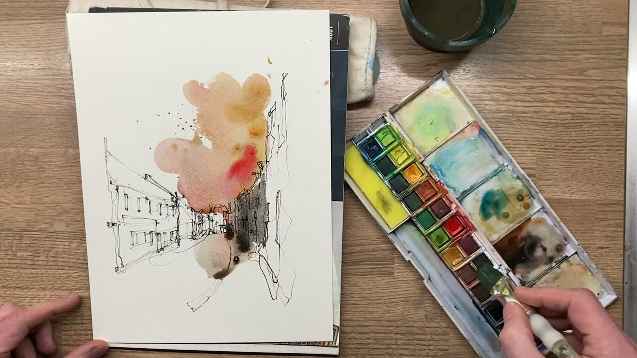 Warm watercolour wash.