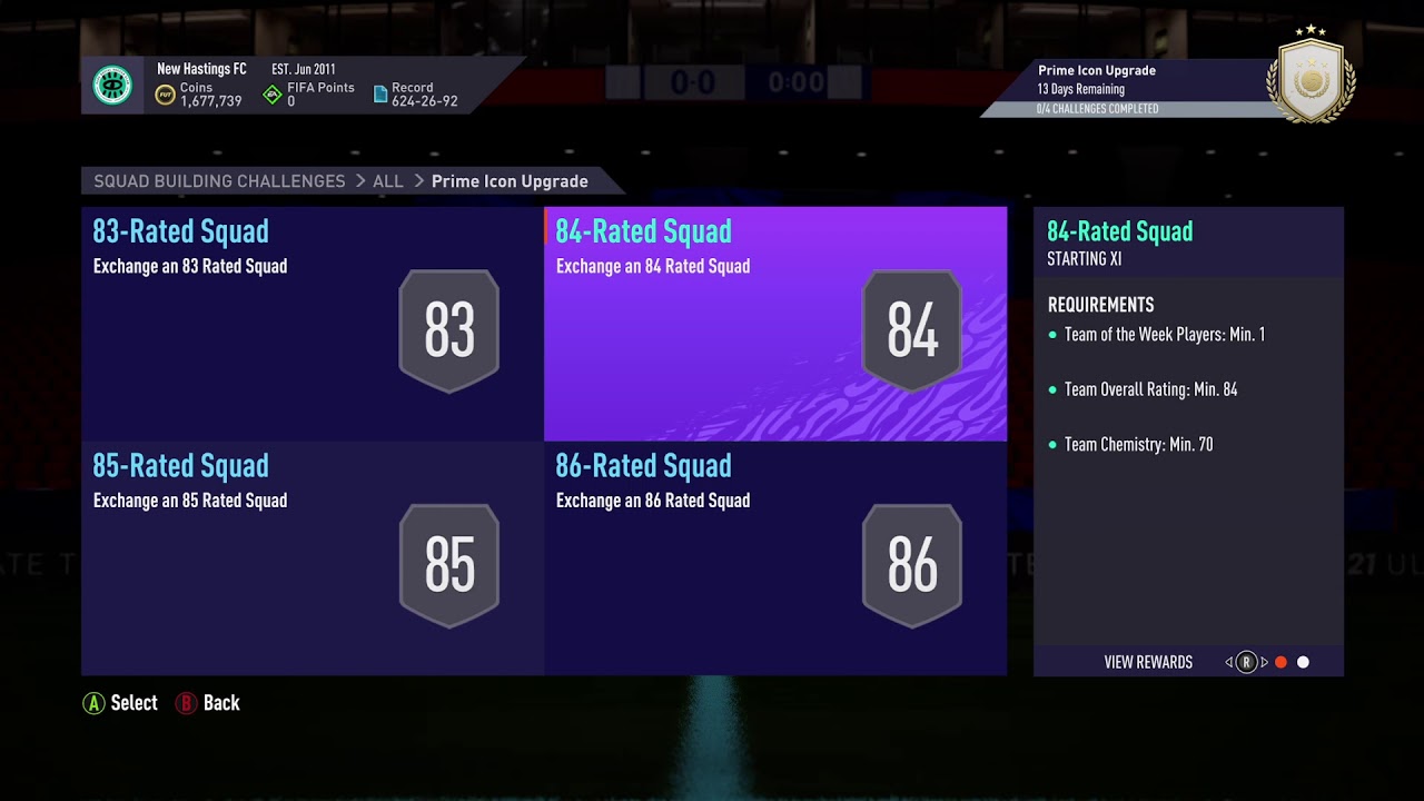 Prime Icon Upgrade SBC FIFA 21