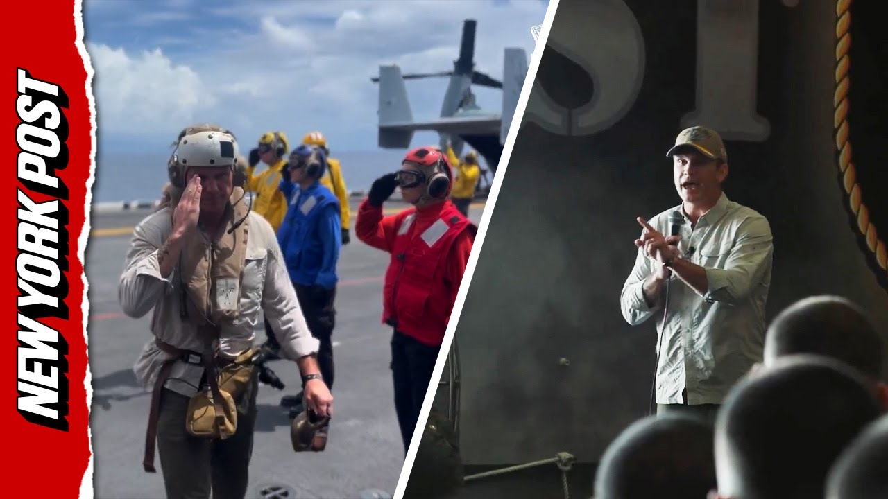 Secretary of War Hegseth Greets Soldier on Board the USS Iwo Jima