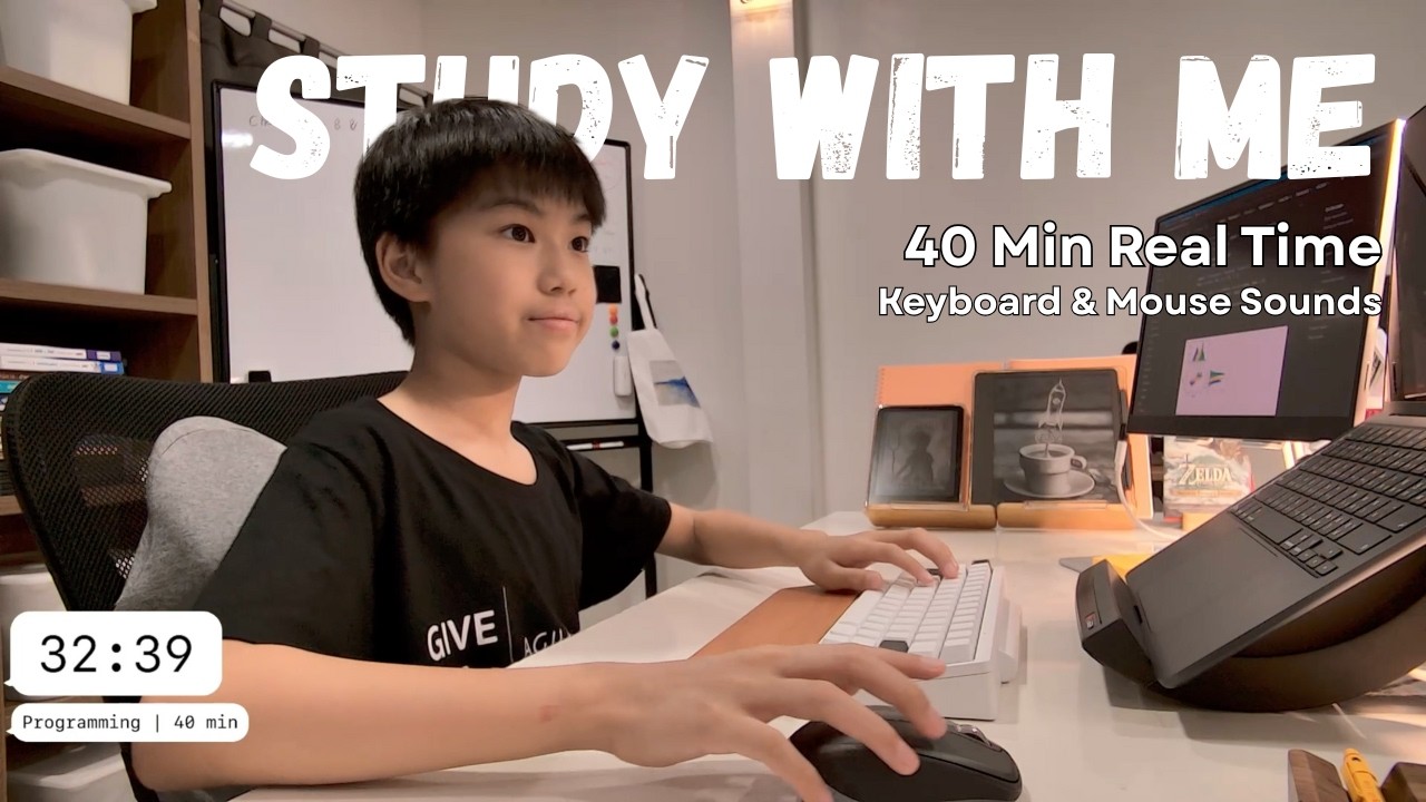Study With Me | 40 Min Real Time | No Talking, No Music | Programming | Keyboard & Mouse Sounds