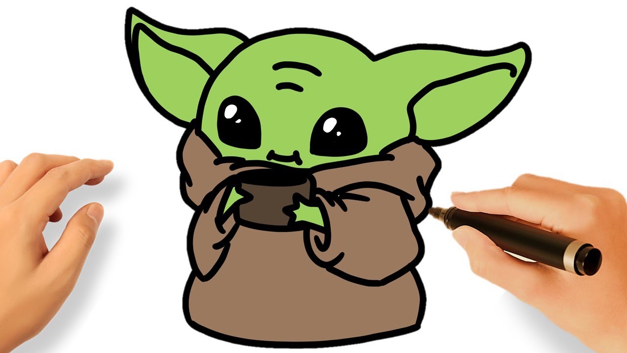 CÓMO DIBUJAR a BEBÉ YODA | GROGU | BABY YODA | STAR WARS THE MANDALORIAN
