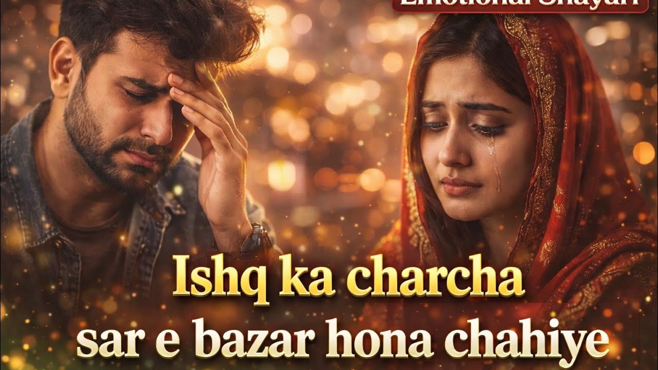 Beautiful shayari - ishq ka charcha sare bazar hona chahiye - emotional shayari 2026 rang e shayari 