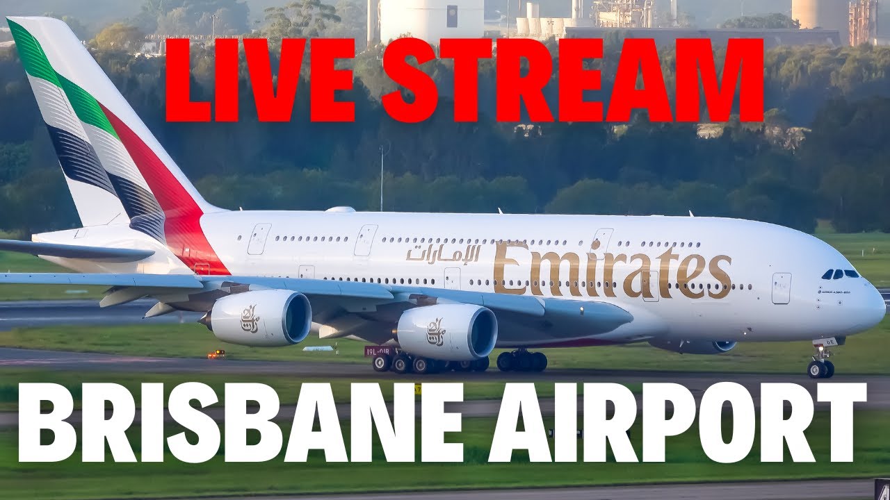 🔴 LIVE Brisbane Airport Plane Spotting | EMIRATES A380 + Morning Rush