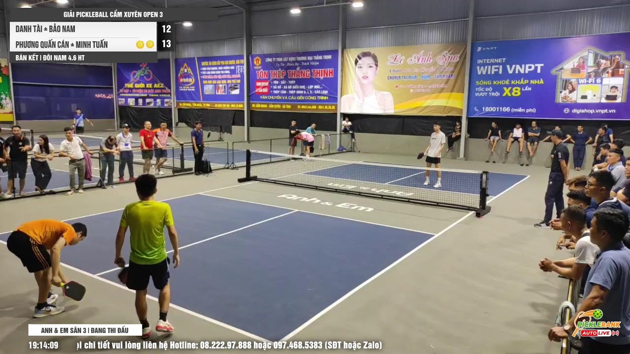 🔴Danh Tài + Bảo Nam vs Phương Quấn Cán + Minh Tuấn | Bán Kết Giải Pickleball Cẩm Xuyên Open 3