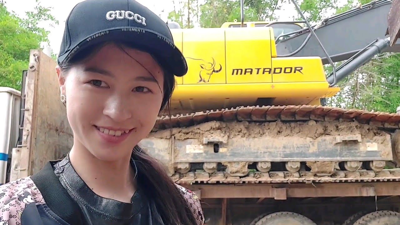 Ep.164:น้องแป้งพึ่งจะเคยเห็นเอารถแม็คโครขึ้น10ล้อเพื้อที่จะเอาลงที่นา