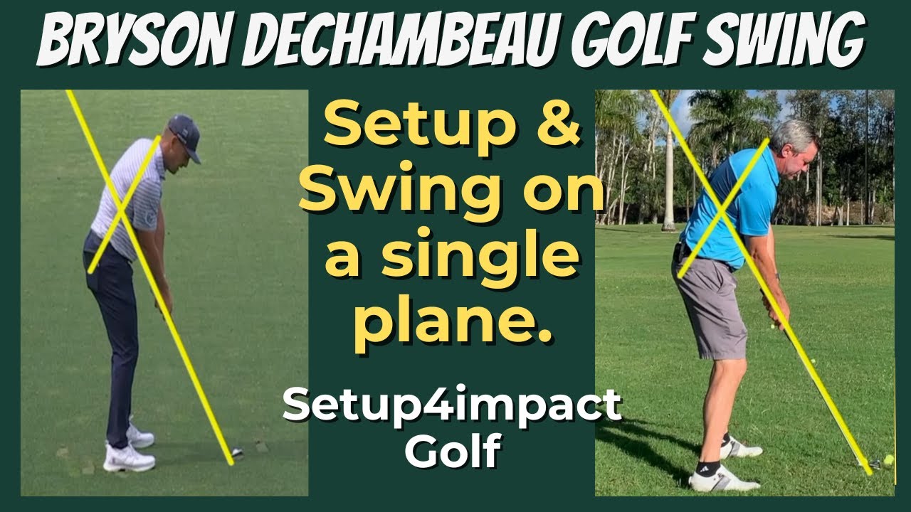 Bryson DeChambeau Golf Swing on a single plane. Analysis & Comparison