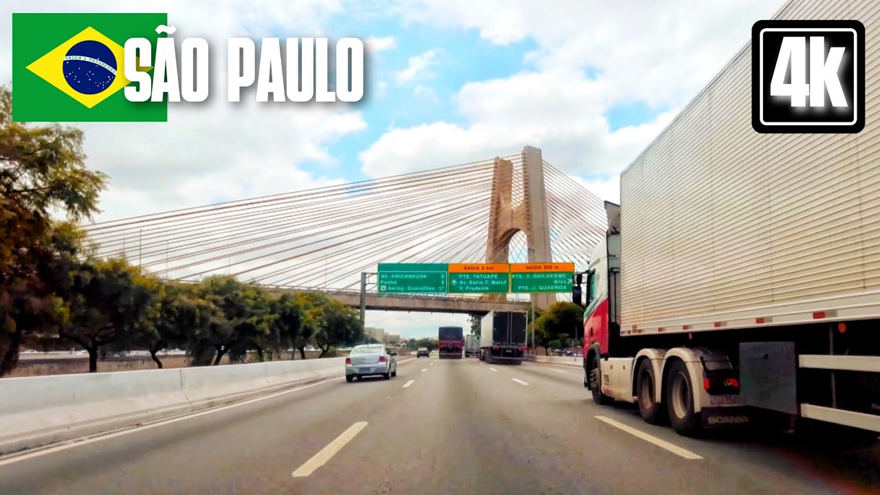 4K SÃO PAULO • MARGINAL TIETÊ SENTIDO ZONA LESTE