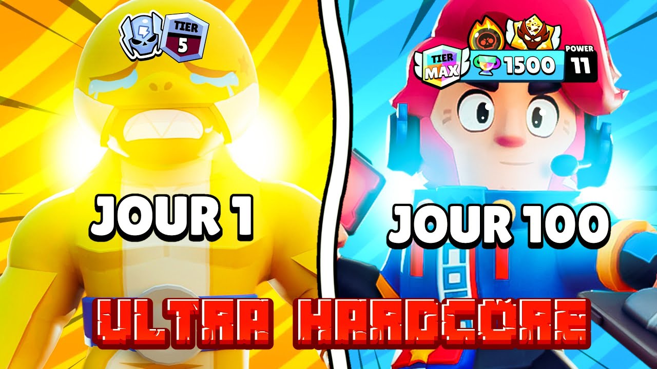 J'AI SURVÉCU 100 JOURS en ULTRA HARDCORE sur BRAWL STARS ! 😱🔥