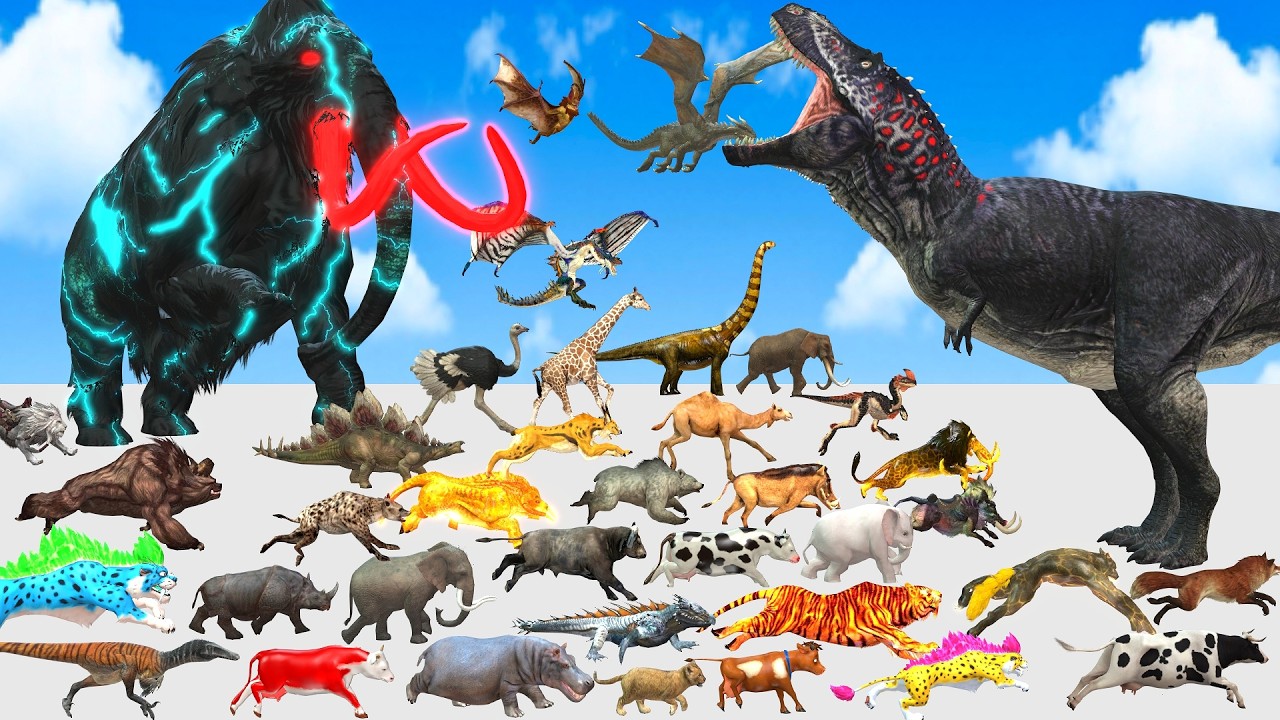79 Incredible Animals Race vs Dinosaurs vs Prehistoric Mammals Speed Race Run: Who Will Win? ARBS