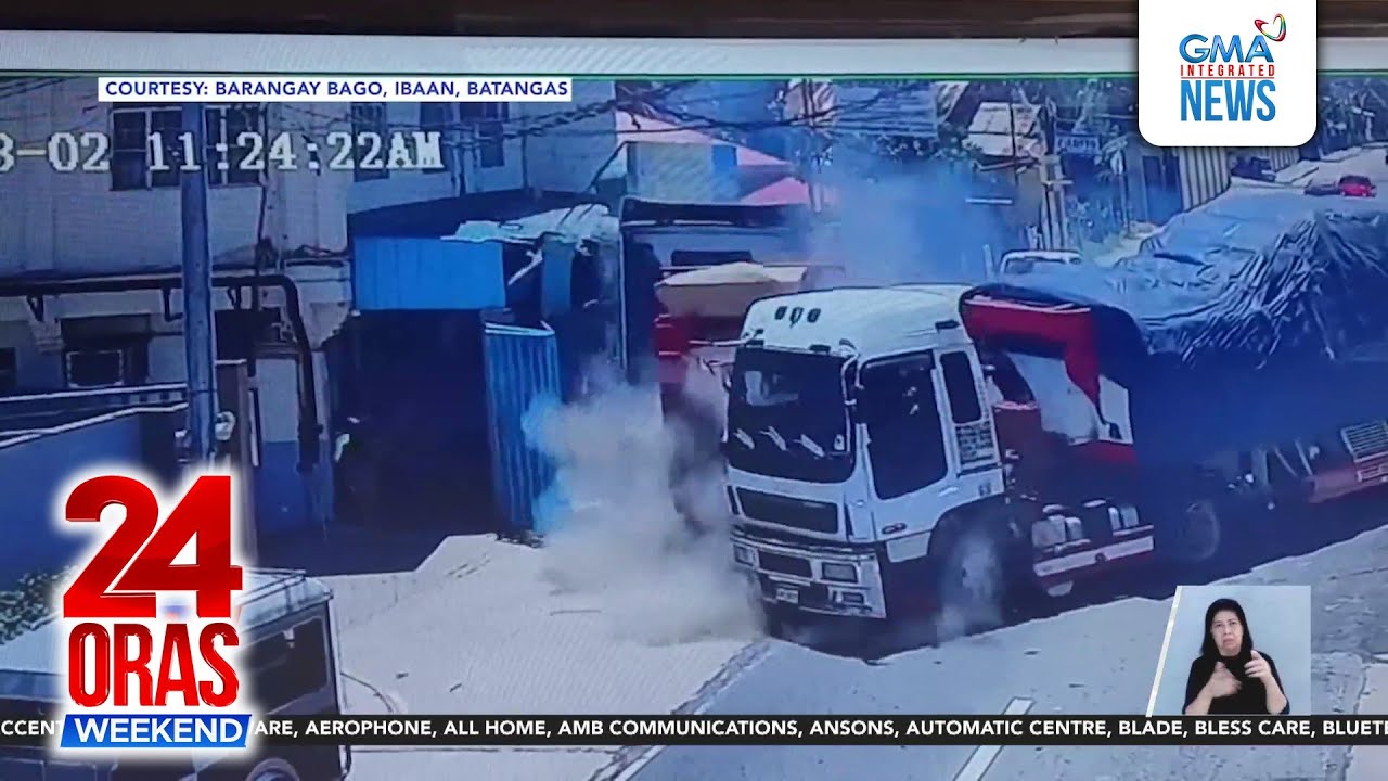 Truck, sumalpok sa isang pader at isa pang truck; babaeng bumibili lang... | 24 Oras Weekend