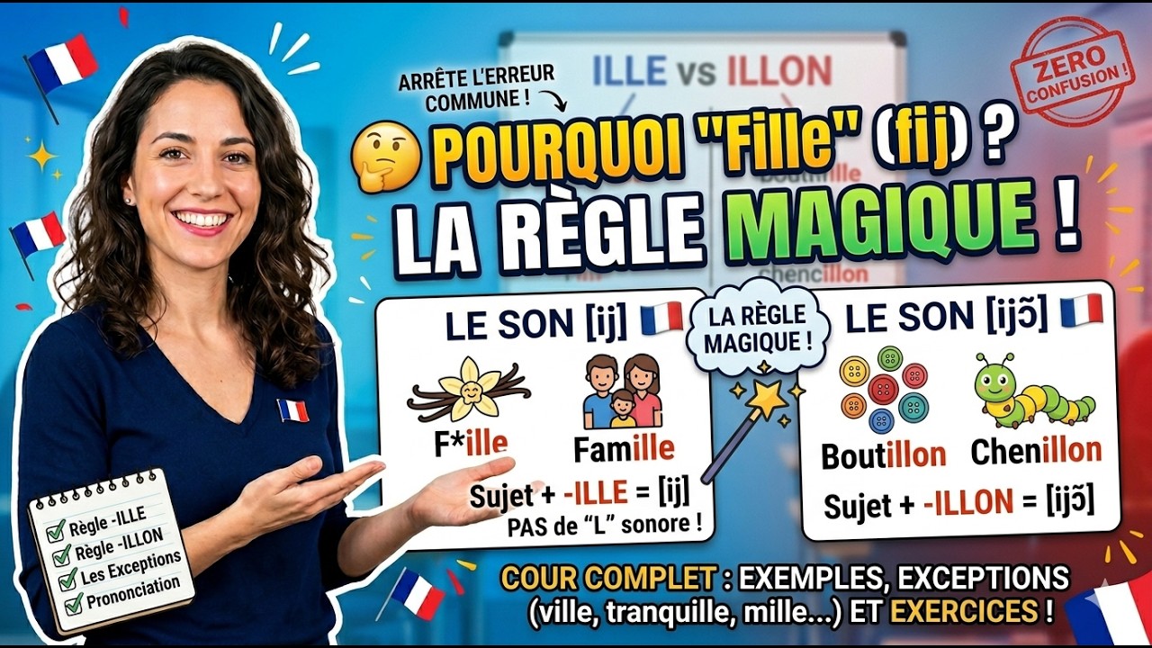 🤔 Pourquoi on dit “fij” et pas “fil”  La règle magique des sons ILL et ILLON !