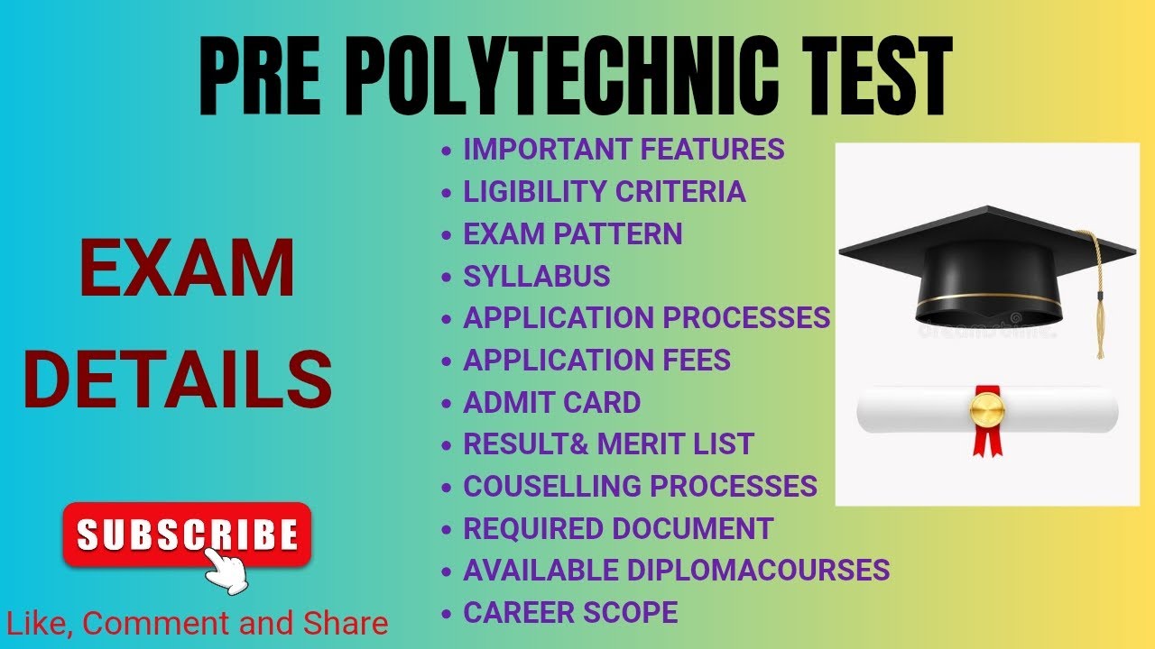 CHHATTISGARH PRE POLYTECHNIC TEST (PPT) ENTRANCE EXAM , 10TH PASS , MATRICULATION ,TECHNICAL COURCES