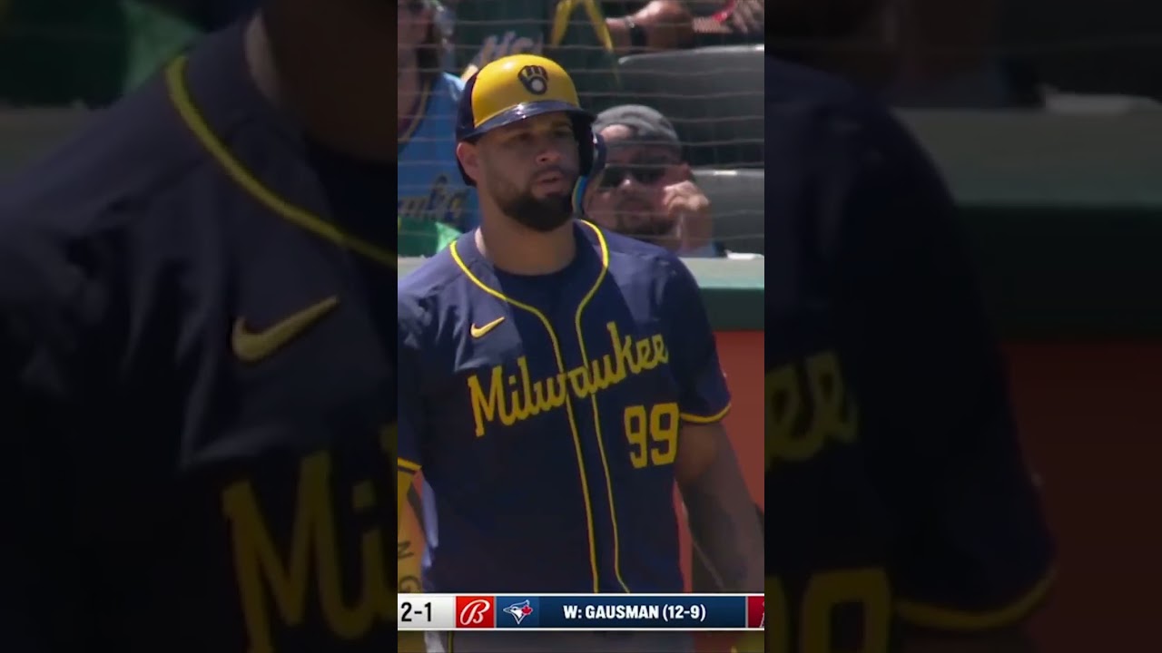 Umpire CB Bucknor gifted the As a run after a terrible call #mlb #baseball #athletics #brewers