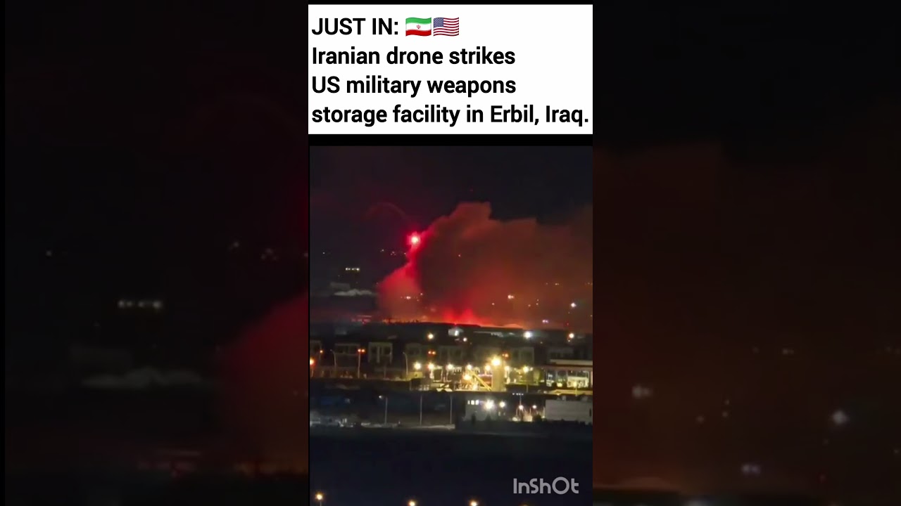Iranian drone strikes in Erbil, Iraq #drone #iranisraelwar #usarmy