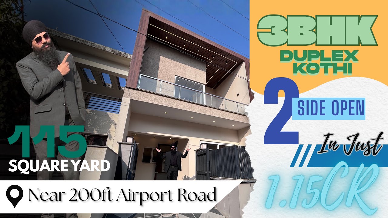 3bhk Duplex  in 115 gaj two side open @1.15cr Sector 124, Mohali, near airport road, Sunny Enclave