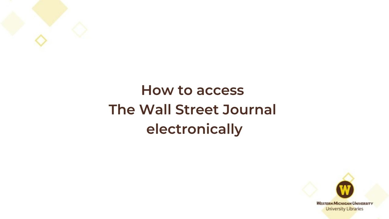How to Access The Wall Street Journal Electronically