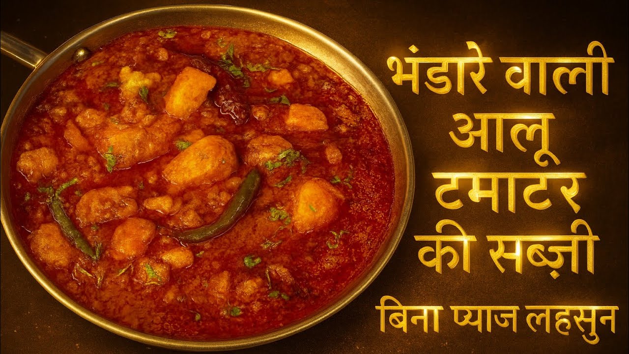 🍛Halwai Style Bhandare Wali Aloo Tamatar Sabzi | बिना लहसुन प्याज़ मसालेदार Poori Wali Aloo Sabji😍🔥