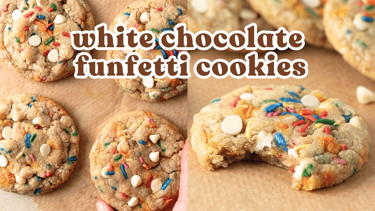 White Chocolate Funfetti Cookies ✨ Small Batch (6 cookies) 🍪 bake with me