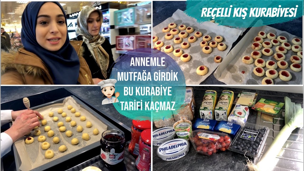 ANNEMLE MUTFAĞA GİRDİK 👩‍👧 | ORTASI REÇELLİ KIŞ KURABİYESİ | BU TARİF KAÇMAZ | ALMANYA VLOG
