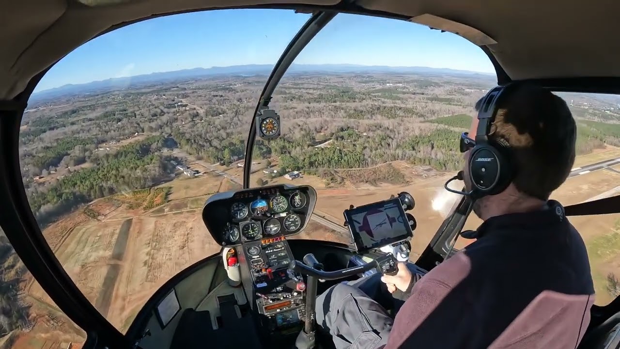 Full Down Autorotation Robinson R-44 Helicopter