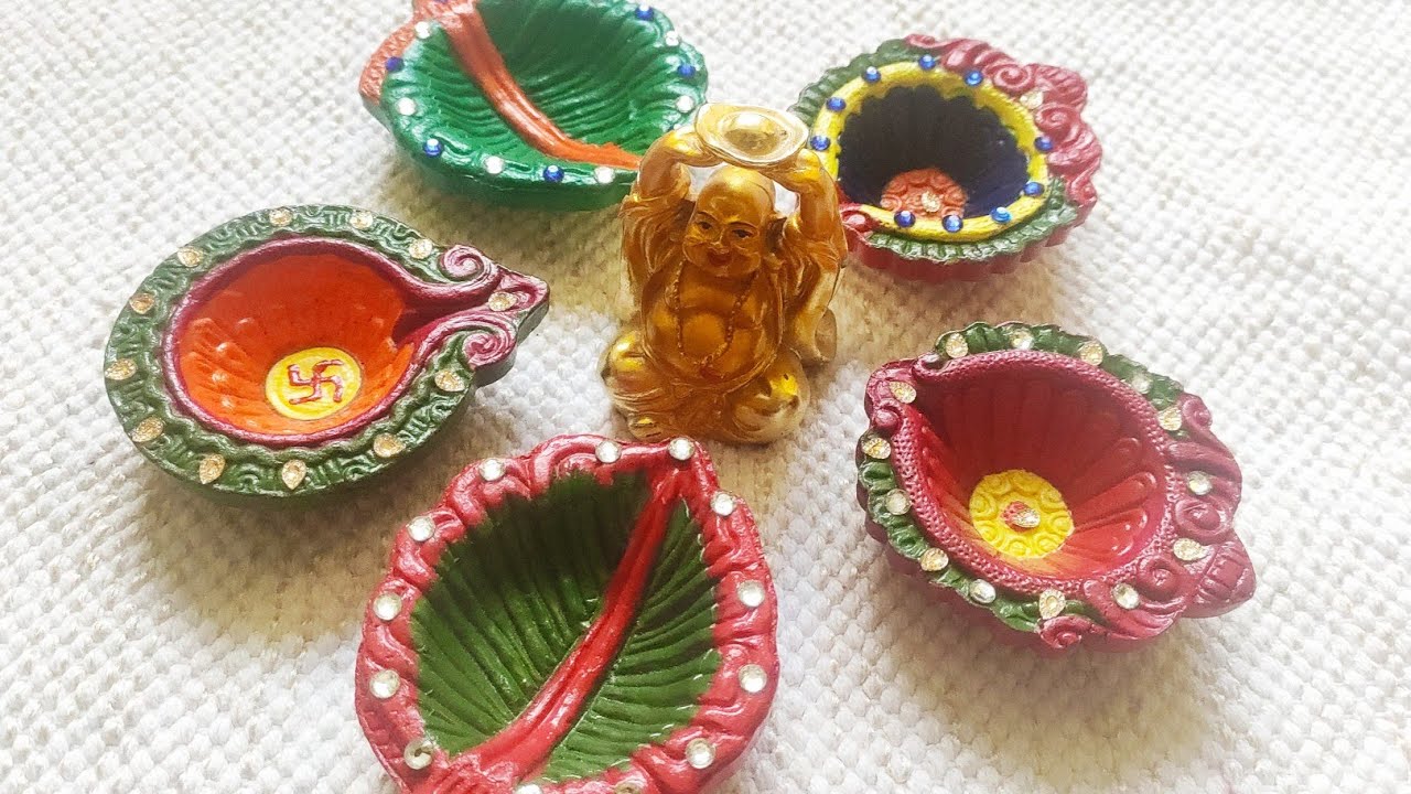 Simple and Easy Diya Decorationll #diwali #diyapainting ll Telugu vlogs ll SHAS PARIN