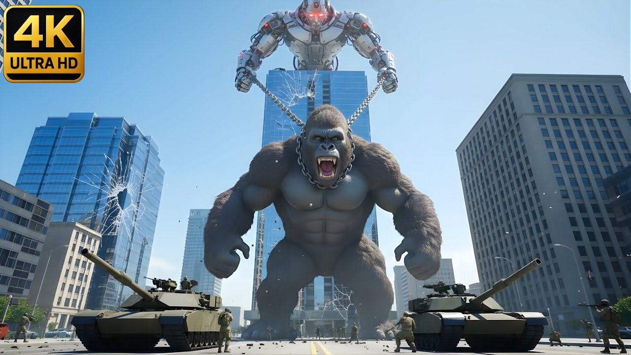 Epic Battle in the Ruined City: King Kong vs Evil Human Robot | Kong Rescue