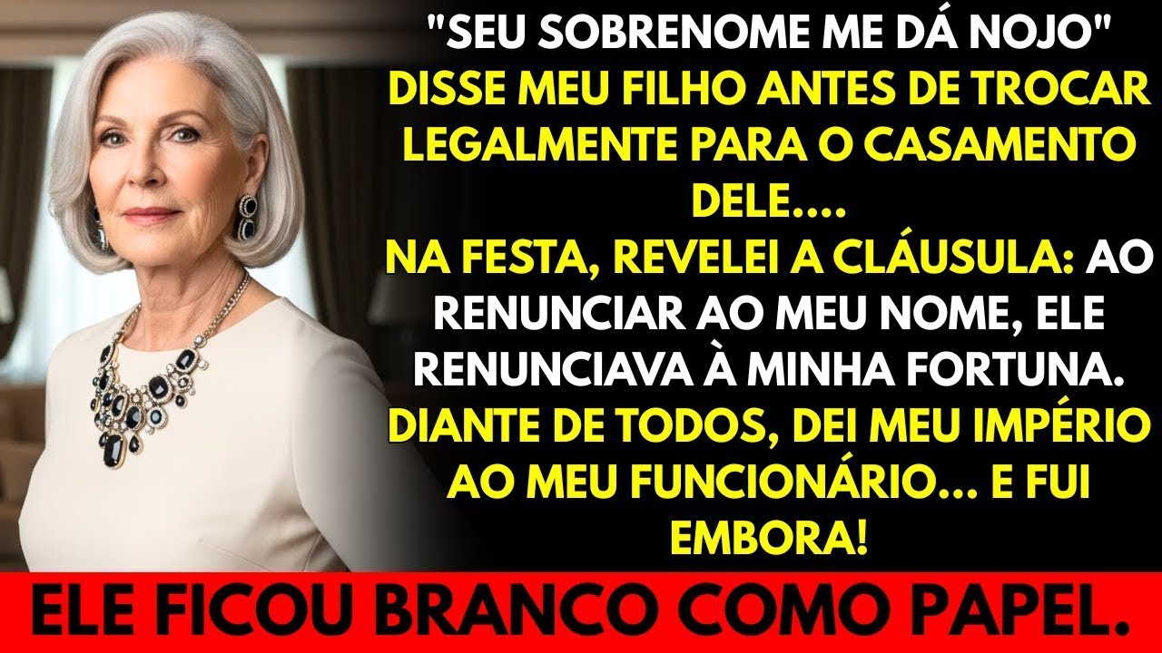 Meu filho disse  ‘Seu sobrenome me dá nojo’ e trocou… então, diante de todos, revelei o que perdeu