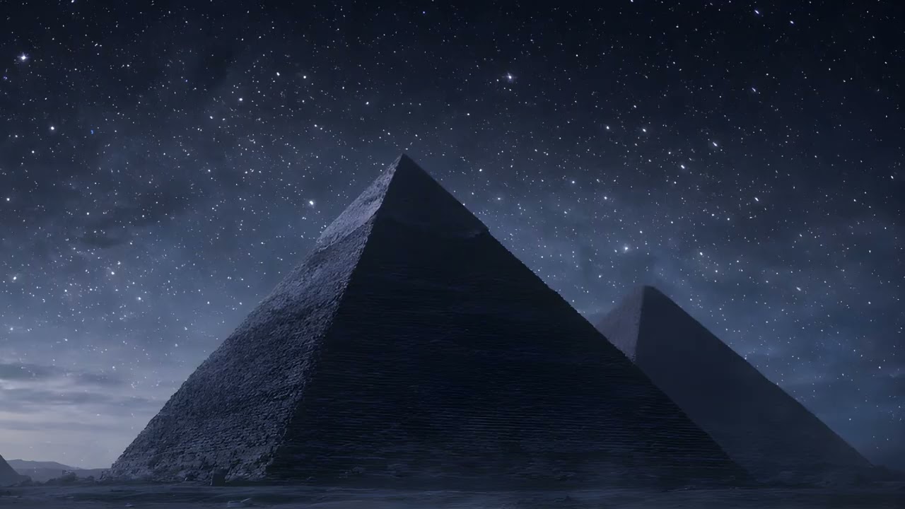Conquest of Time 𓆄 Giza Pyramids at Night — Meditative Immersion 𓆄 Ancient Egypt Music