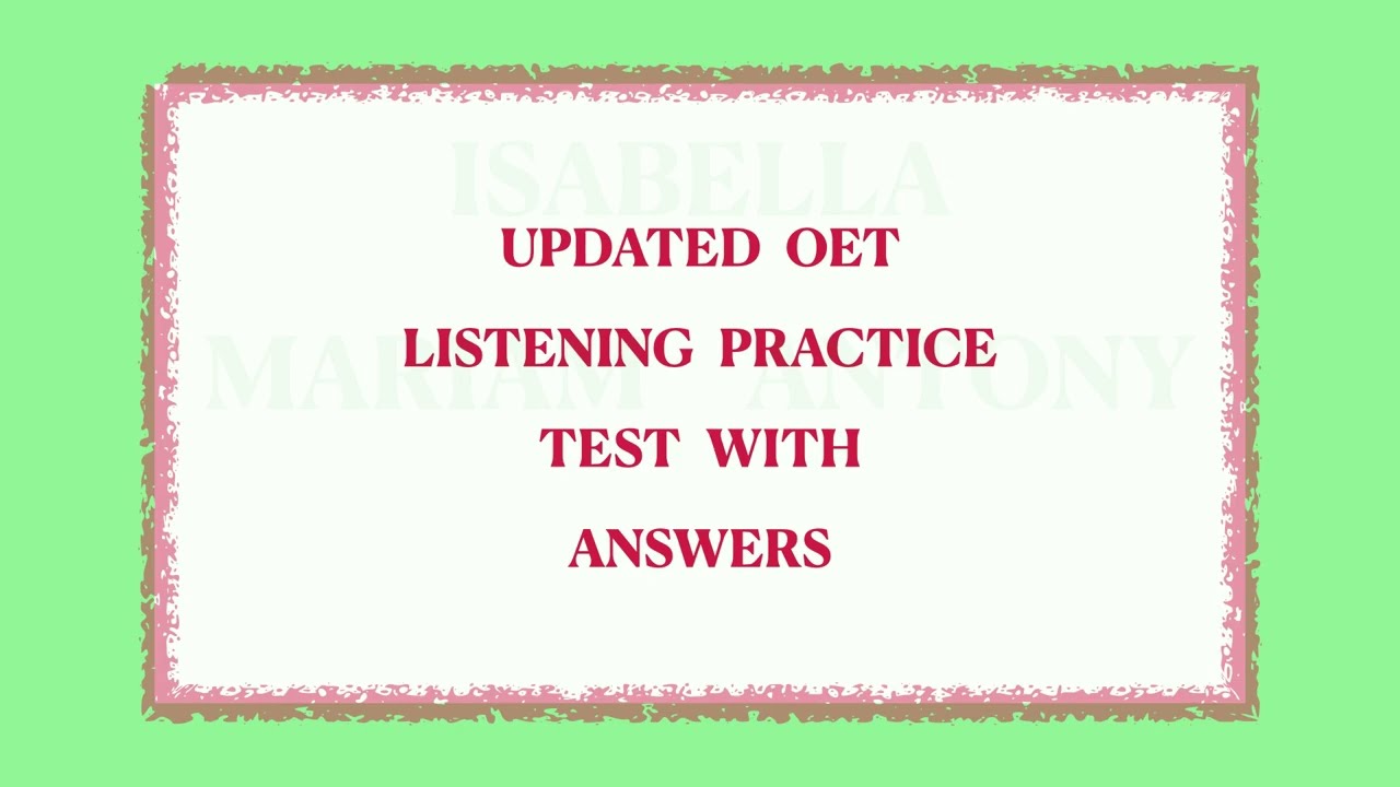 OET Listening Practice Test 63